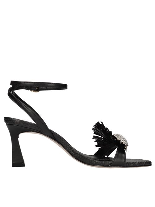 Sandali in pelle con applicazione gioiello e rafia VICENZA | 1958009-3 ATANADONERO